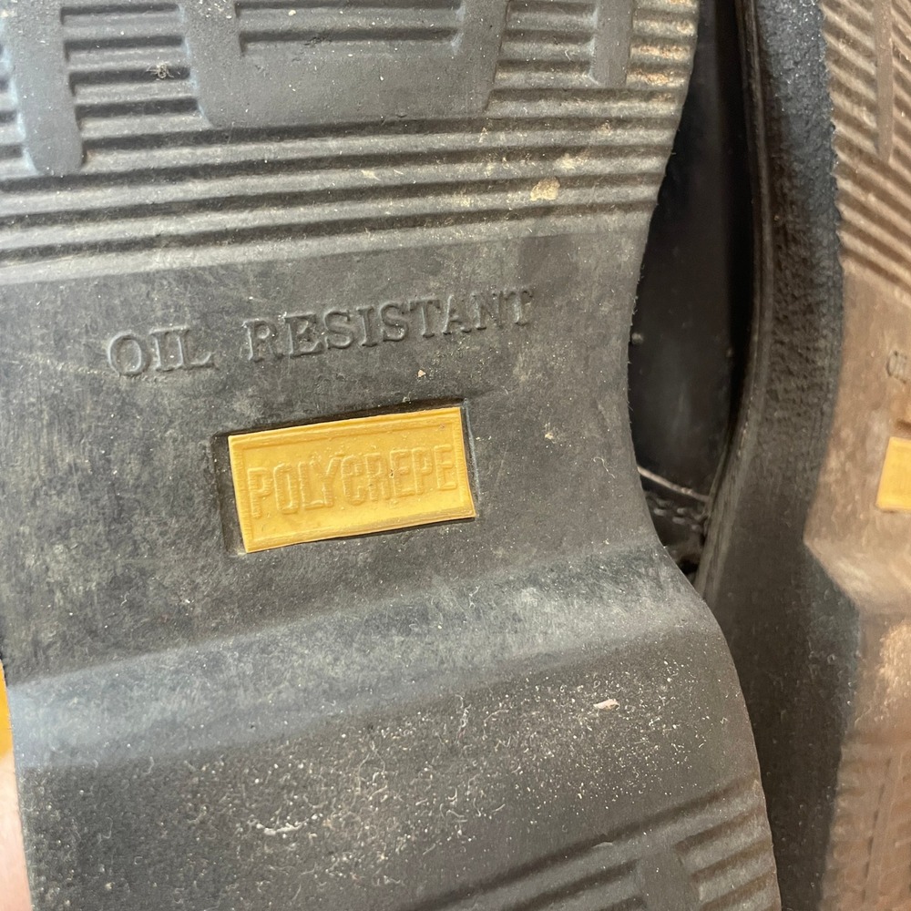 VTG Mens 7.5 Wide Black Leather Oxford Steel Toe Work Safety Shoes Oil Resistant - Picture 12 of 12